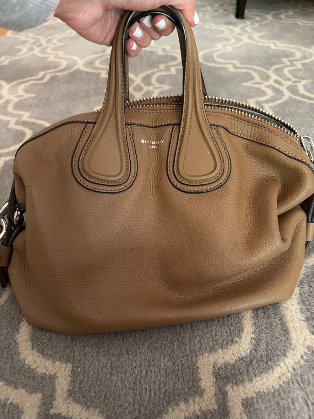 Givenchy Tan Pebbled Leather Satchel